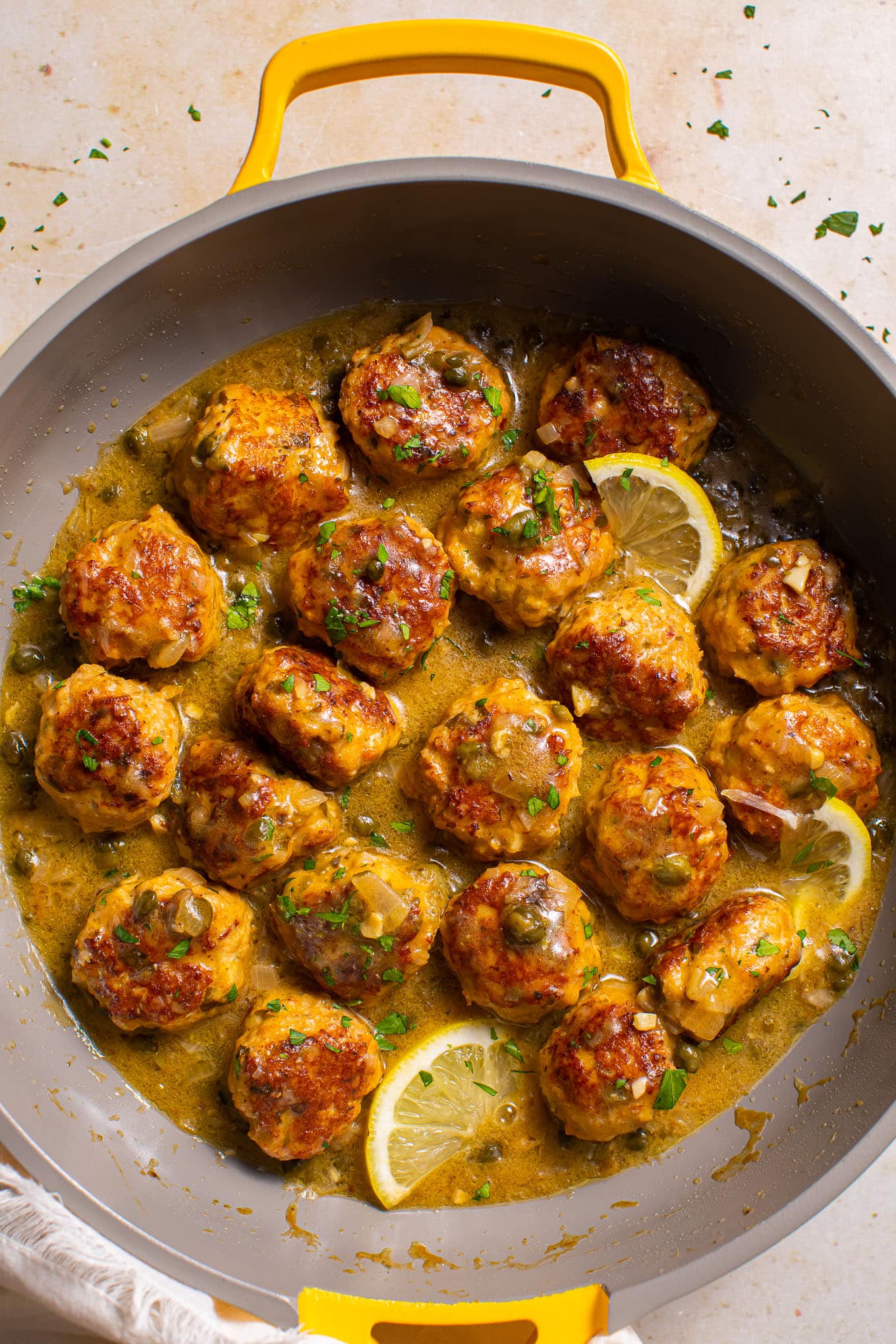 Saucy Chicken Piccata Meatballs - Butter Be Ready