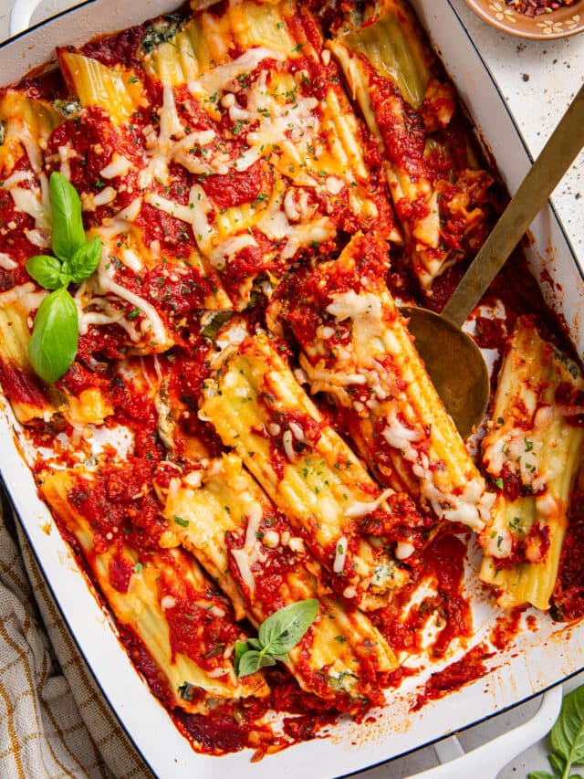 Three-Cheese and Spinach Manicotti - Butter Be Ready