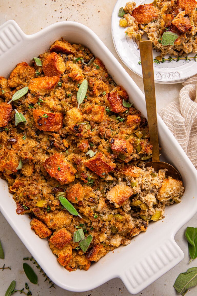 Sourdough Bread Stuffing with Ground Sage Pork - Butter Be Ready