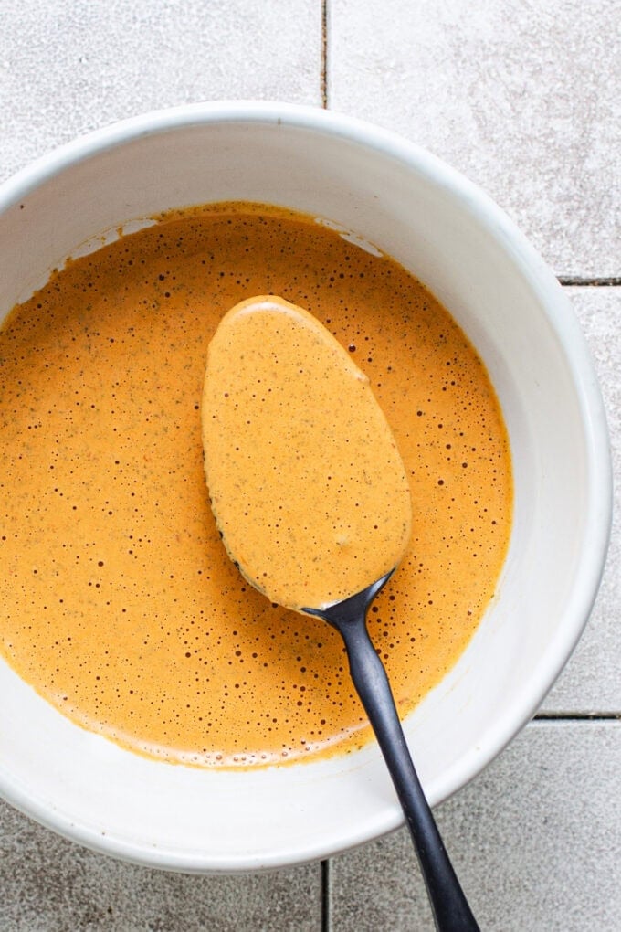 chipotle ranch in bowl with spoon