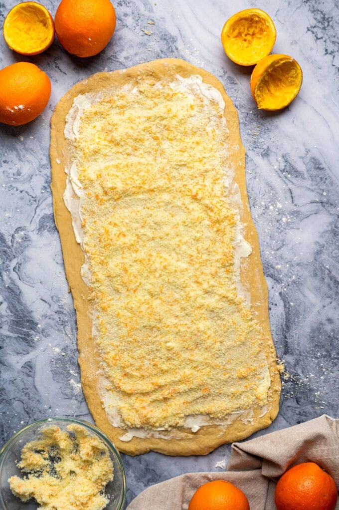 orange sweet roll dough