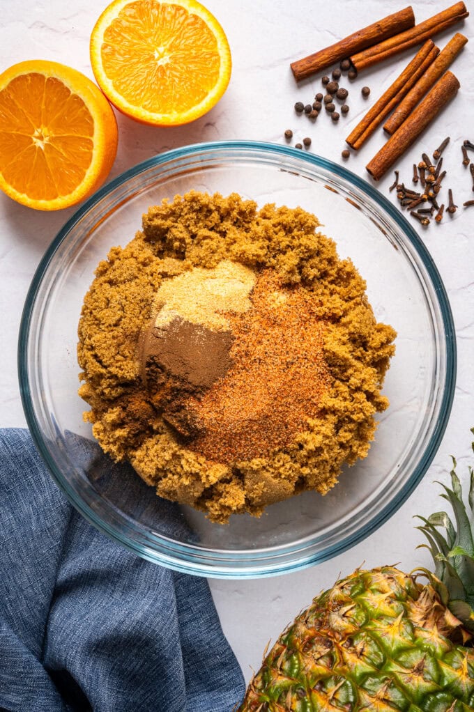 dry spice rub mixed in glass bowl