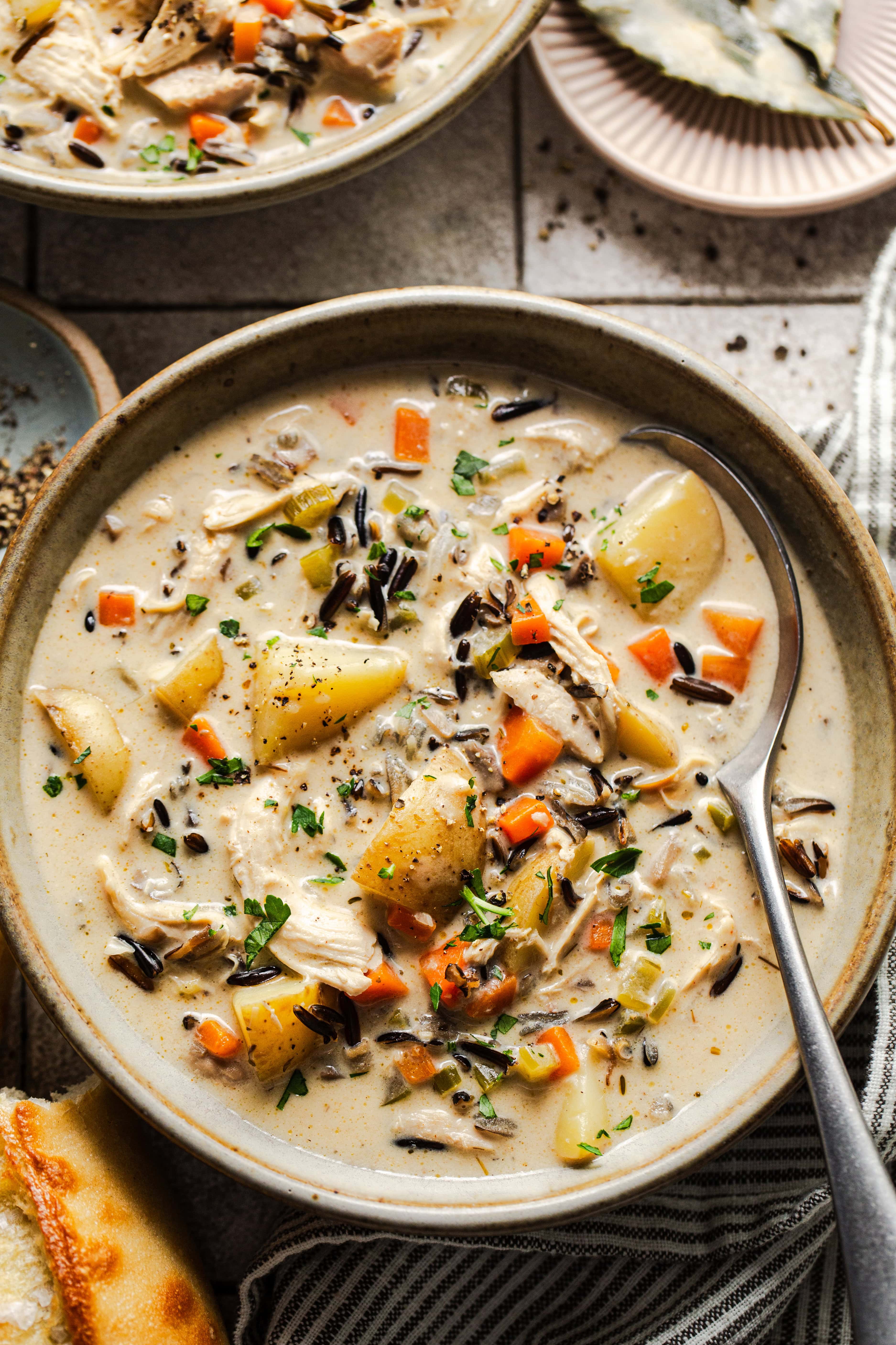 Creamy Chicken Wild Rice Soup - Butter Be Ready