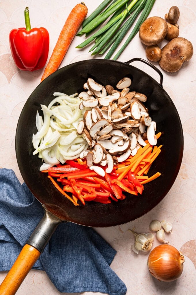veggies in wok
