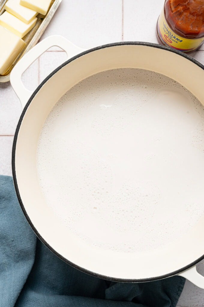 coconut milk in large pot