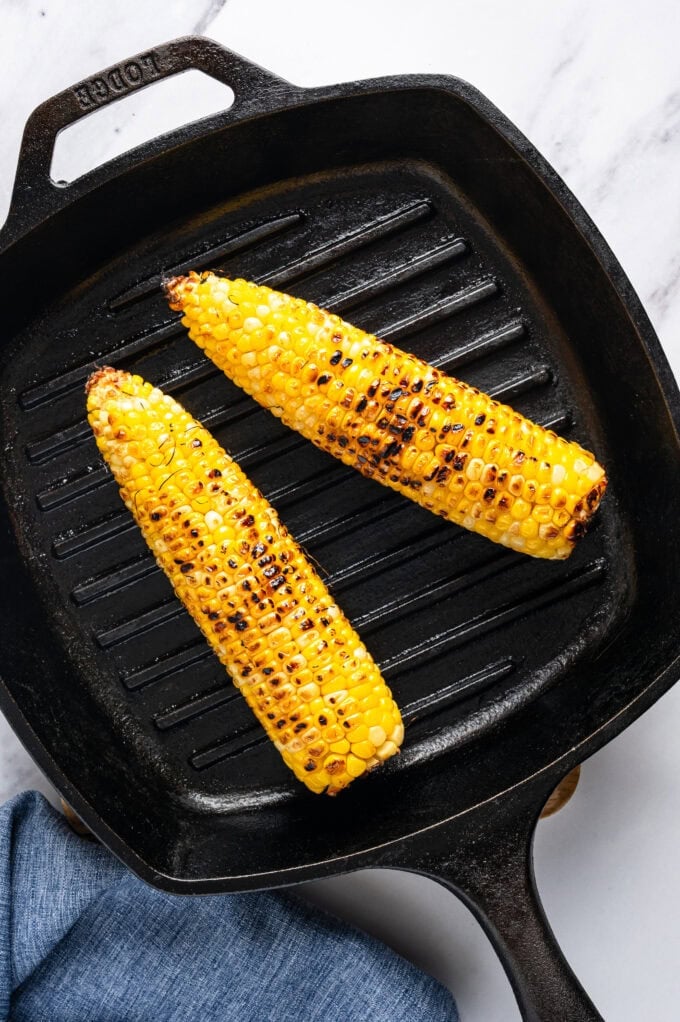 grilled corn no the cob on grill pan