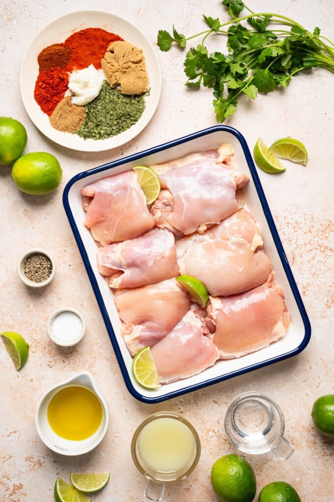 ingredients for tequila lime marinated chicken