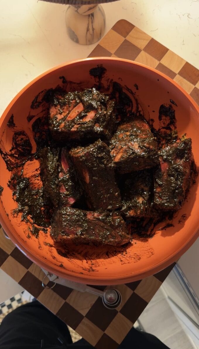 seasoned beef short ribs in bowl