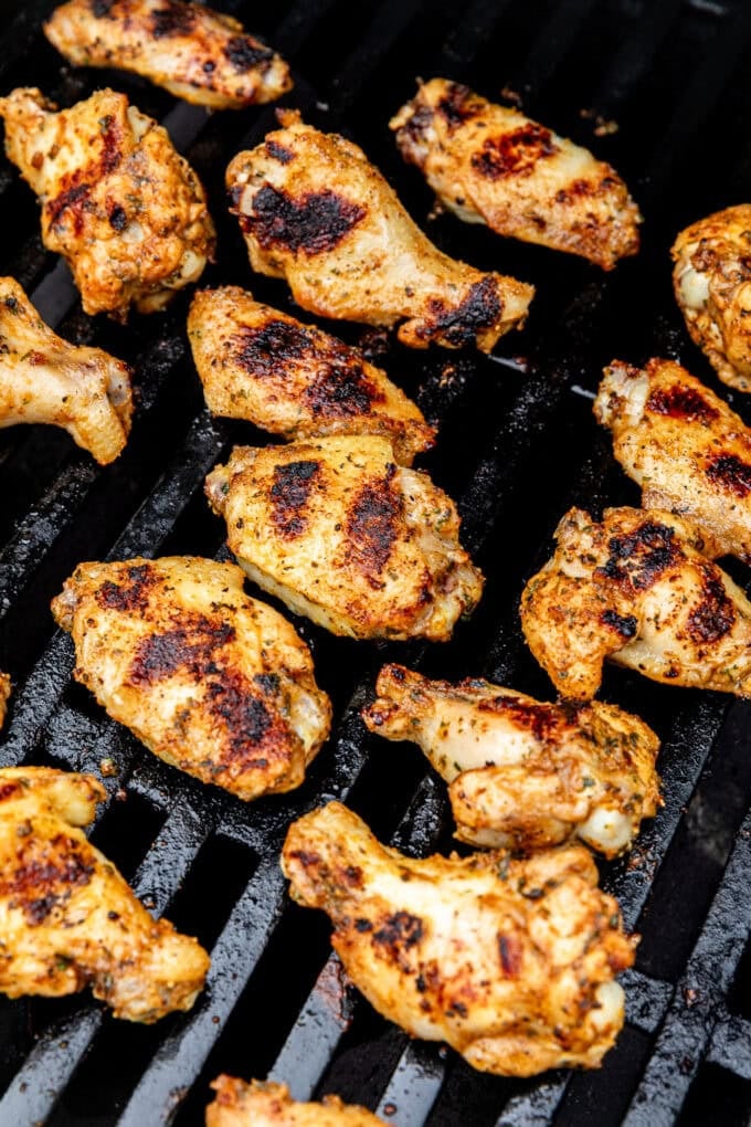 chicken wings on grill