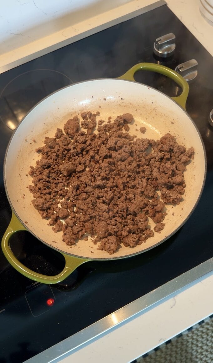 ground beef in pan