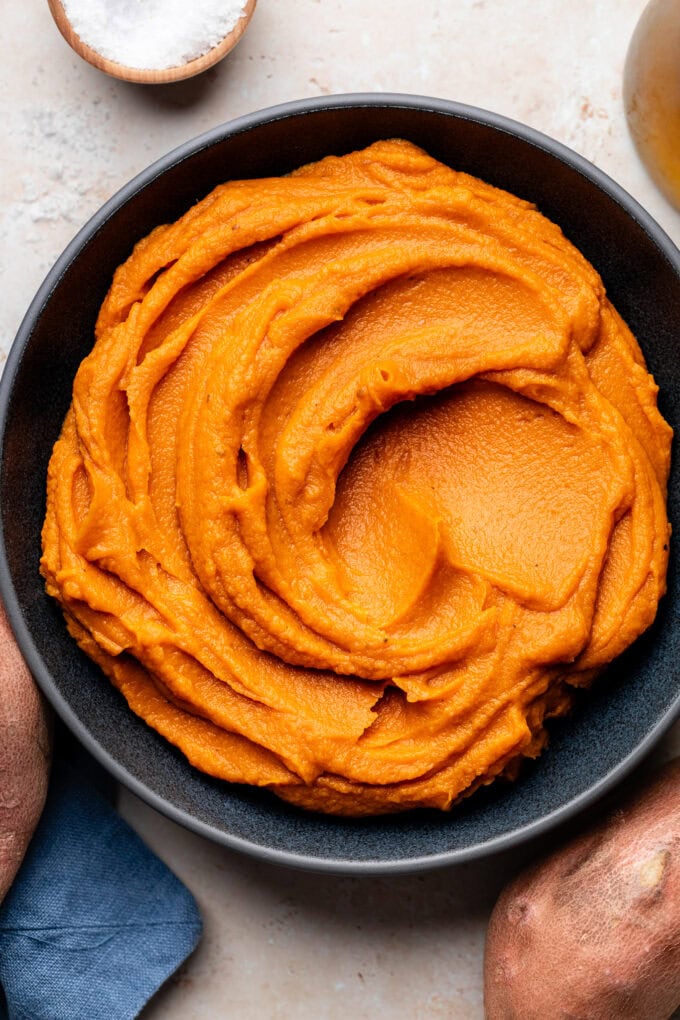 sweet potato puree in bowl